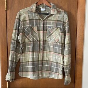 Columbia Olive Plaid Button-Down Shirt